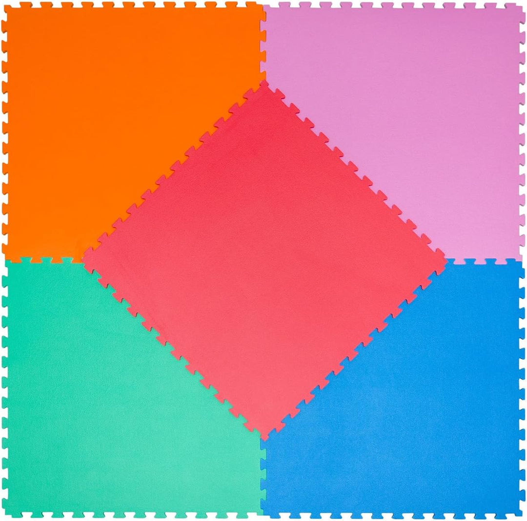 EYEPOWER 12mm dick: 0.8qm Bodenschutzmatte Fitness 90x90 - Home Gym Sportmatte Puzzle - Matte Crosst