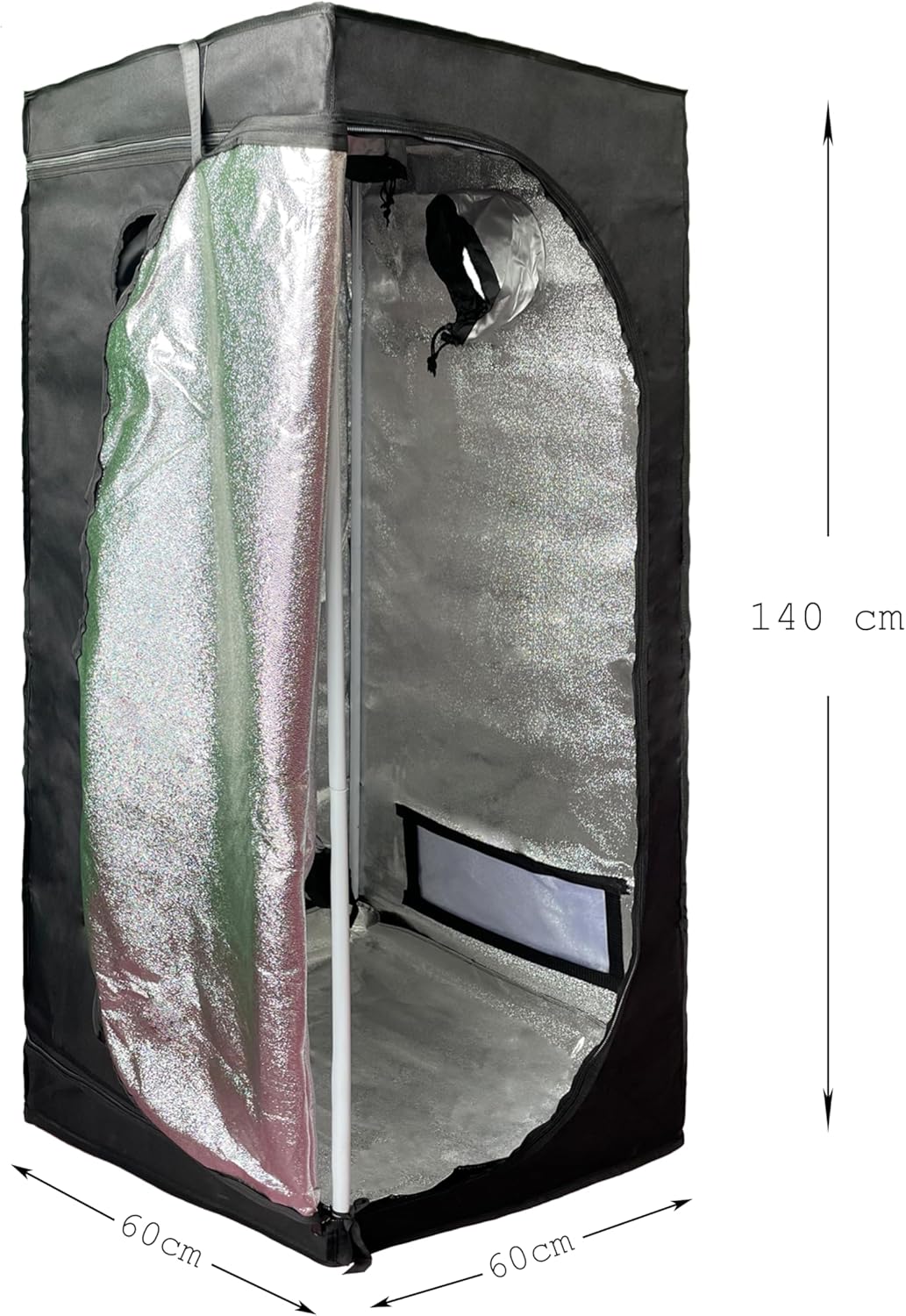 by Crescience Growzelt 60 x 60 x 140 cm Anbauzelt, Metall-Stangen, Hochreflektierendes Oxford 600D M