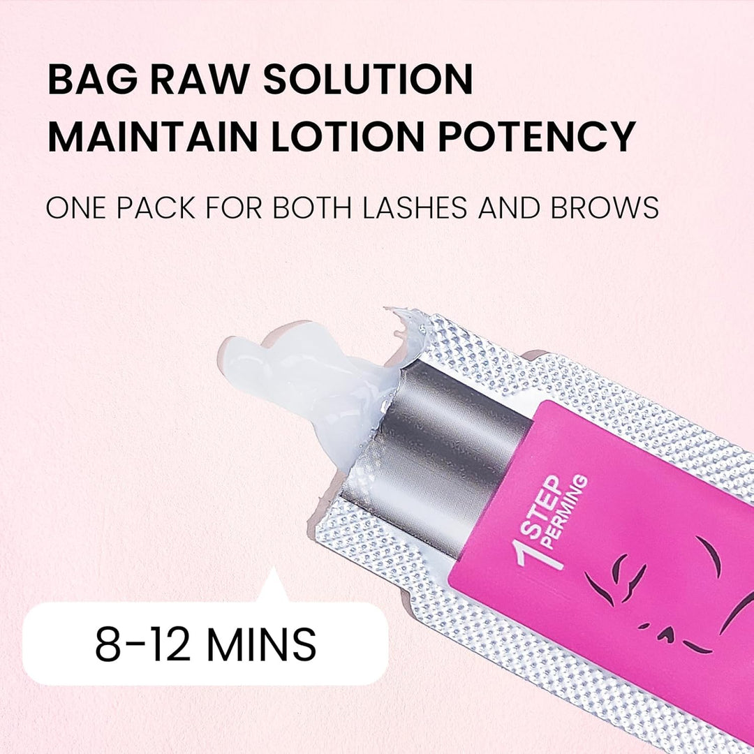 Lomansa Wimpernlifting Set, Lash Lifting Set, Augenbrauen Lifting, Lotion in Sachets, einfache Anwen