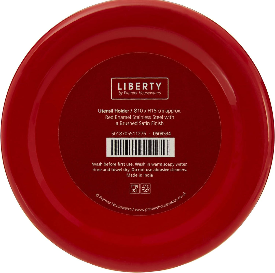 Premier Housewares Utensilienhalter & bdquo Liberty & ldquo rot, Emaille, 10x10x18, Rot