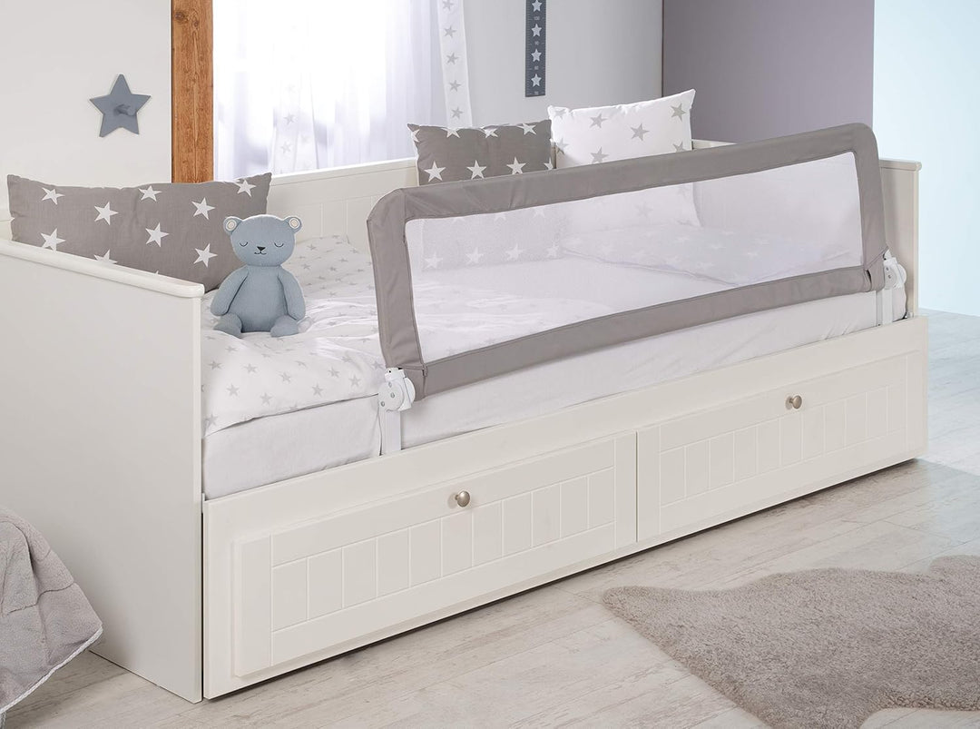 roba Bettschutzgitter Klipp-Klapp 150 cm - Rausfallschutz klappbar für Babys & Kinder - Schutzgitter