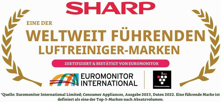 SHARP UA-PE30E-WB Luftreiniger für Räume bis zu 21 qm, 2-Stufen Filtersystem (Vorfilter, HEPA-Filter