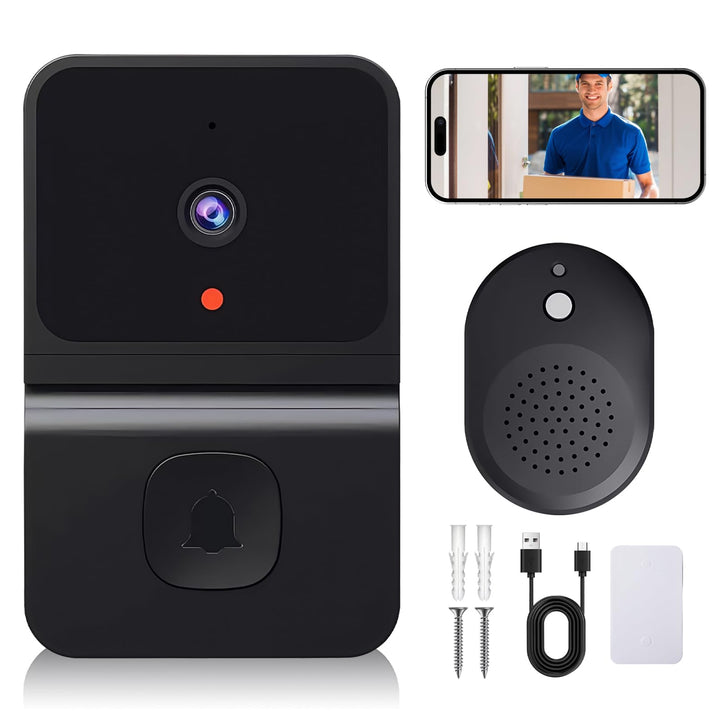 Video Türklingel mit Kamera Kabellos, WLAN Video Türklingel mit Kamera, 2.4GWifi Video Doorbell Nach
