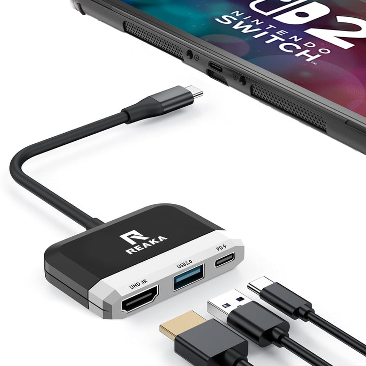 Switch Dock for Nintendo Switch OLED, 3 in 1 Switch TV Adapter with 4K HDMI, USB 3.0 Port, Type C 10