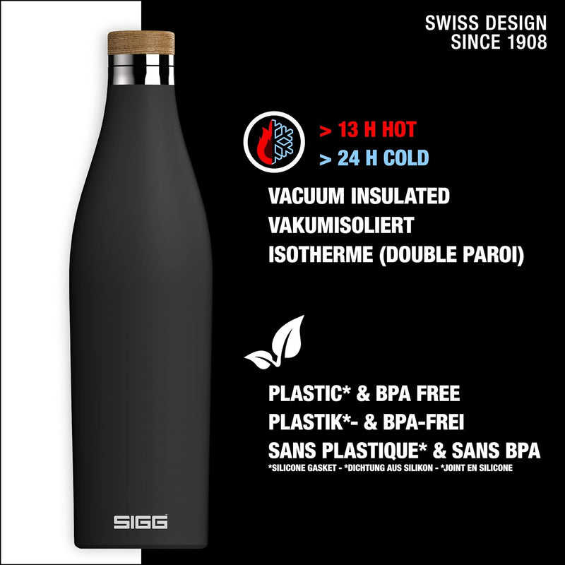 SIGG - Isolierte Trinkflasche - Meridian - Auslaufsicher - Extra schlank - BPA-frei - Plastikfrei -