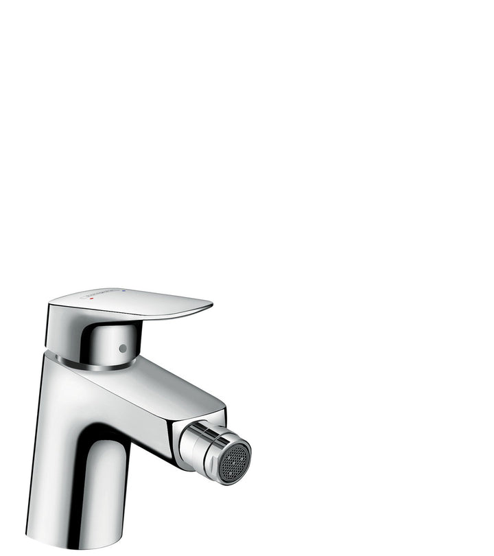 hansgrohe Logis Einhebel-Bidetarmatur, Komfort-Höhe 70mm mit Zugstangen-Ablaufgarnitur, Chrom Chrom