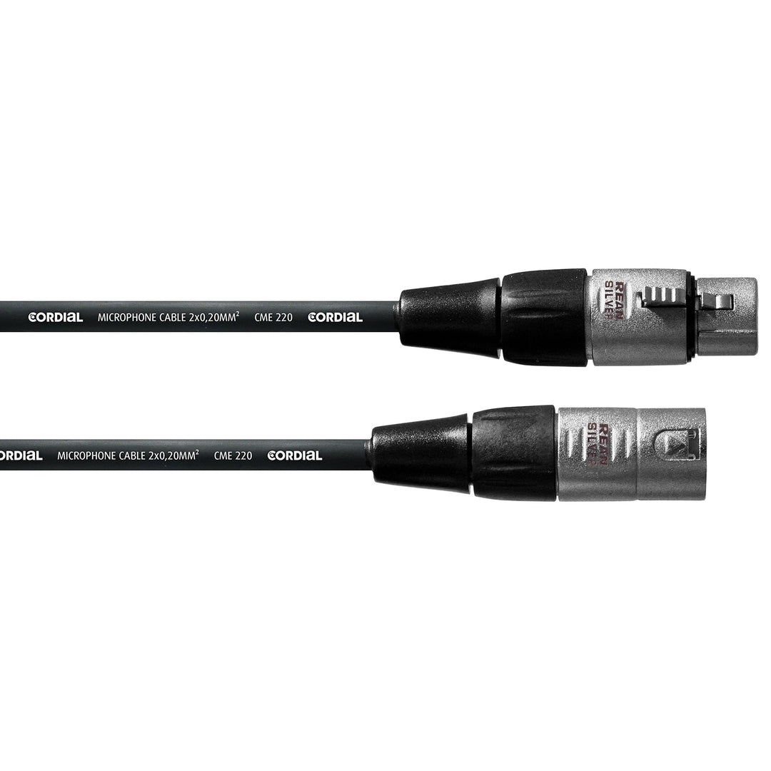 CORDIAL Kabel micro XLR 10 m Kabel MICROPHONE Essentials symmetrisch Rean Silber schwarz, schwarz