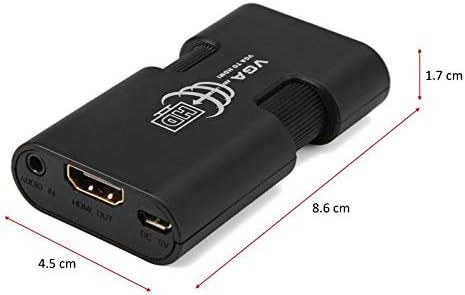 PremiumCord elektronischer Konverter VGA + Audio zu HDMI, Full HD 1080p, schwarz