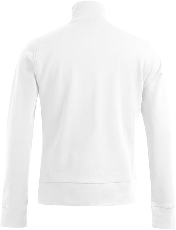 Stehkragen Zip Jacke Herren, Weiss, S Weiss S, Weiß S