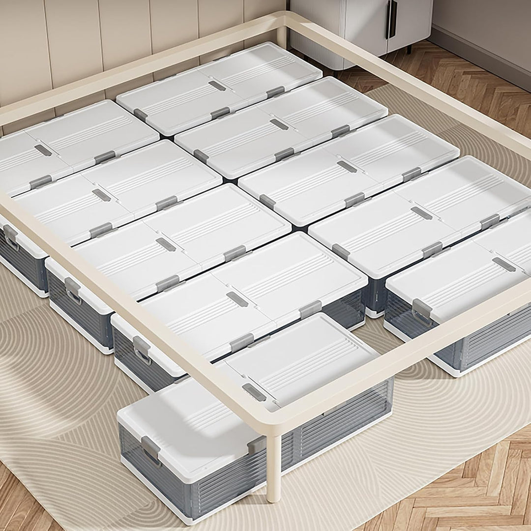 Aufbewahrungsbox, Unterbett-Aufbewahrungstasche mit weissem Deckel, Aufbewahrungsbox, Meterware, 101