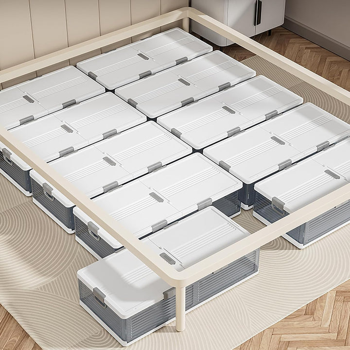 Aufbewahrungsbox, Unterbett-Aufbewahrungstasche mit weissem Deckel, Aufbewahrungsbox, Meterware, 101