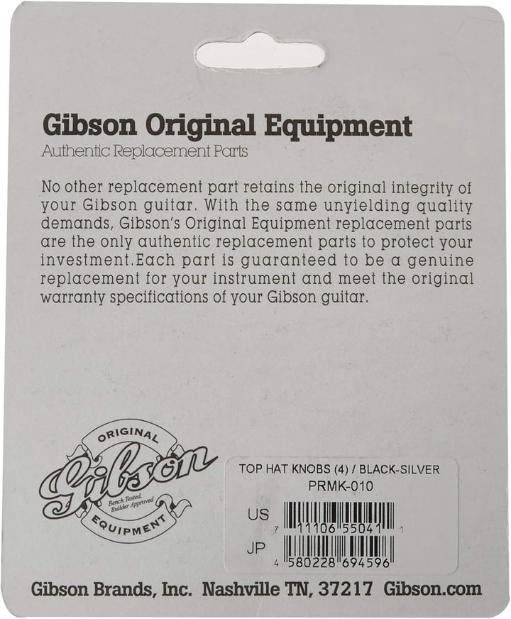 Gibson Gear PRMK-010 Top Hat Style schwarz mit Silber Metal Inlay Schwarz / Silber, Schwarz / Silber