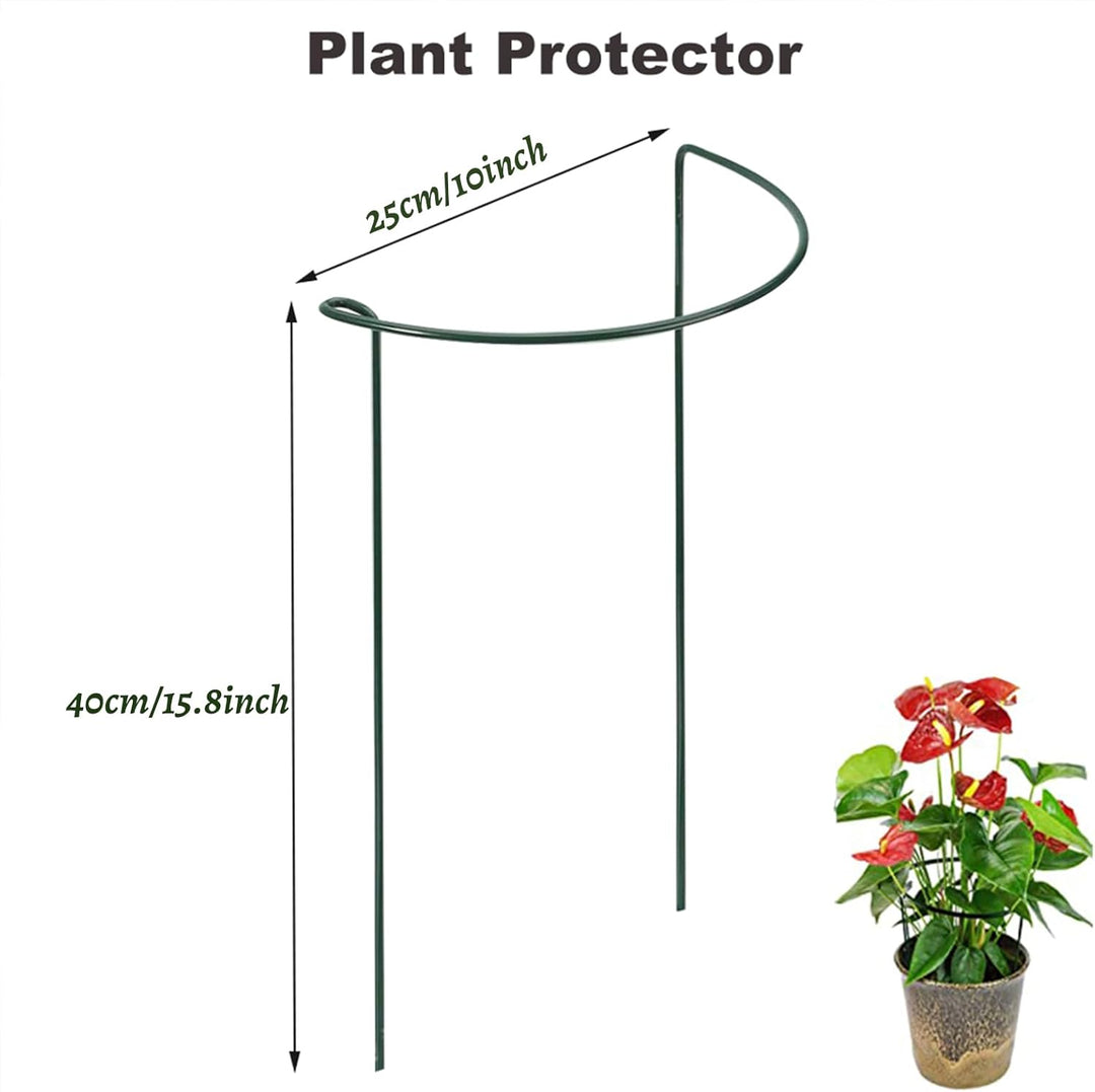 KAZITOO 10 Stück 40cm Metall Halbrunde Garten Pflanzenhalter, Metallblumenstützen Ringkäfig-Gartenra