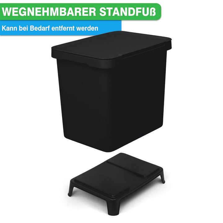 YourCasa® Mülleimer 2 Fächer [20L] im exklusiven Design Mülltrennsystem - Mülleimer Küche mit Deckel