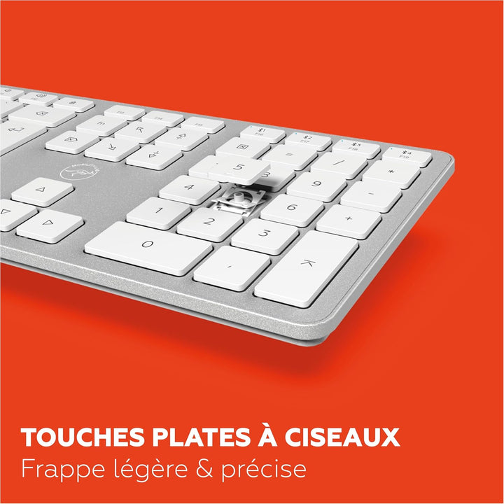 Mobility Lab MAC Design Touche White Tastatur Kabellose Tastatur weiss und silber, Kabellose Tastatu
