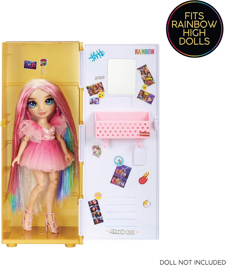 Rainbow High Design & Style - Spind-Spielset mit Regalen, Kleiderbügeln, Zubehör und Stickern, für K