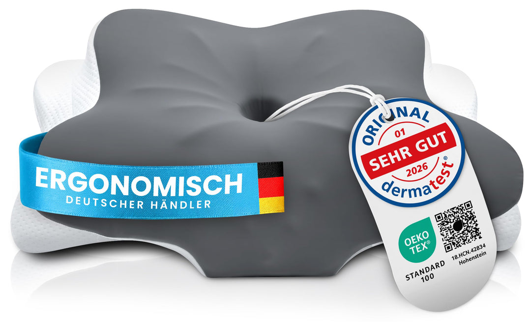 Gentle North Bezug für Nackenstützkissen - waschbarer Bezug bei 40°C Ersatzbezug Grau, Ersatzbezug G