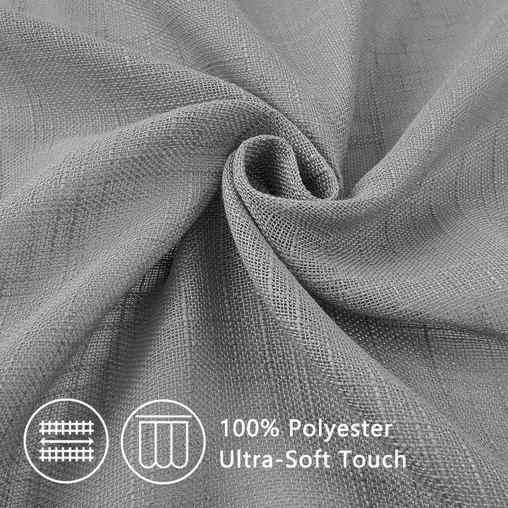 Topfinel 2 Stücke Leinen Gardinen mit Ösen Voile Vorhang Halbtransparent Gardinen Wohnzimmer Modern