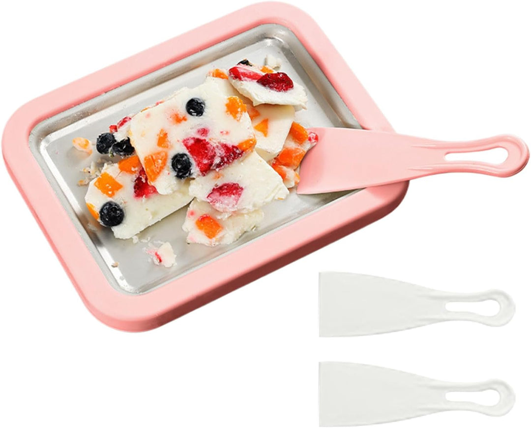 Roll-Eismaschine - -Rollen-Tablett mit 2 Spateln für hausgemachtes , Familientreffen, Partys, Verans