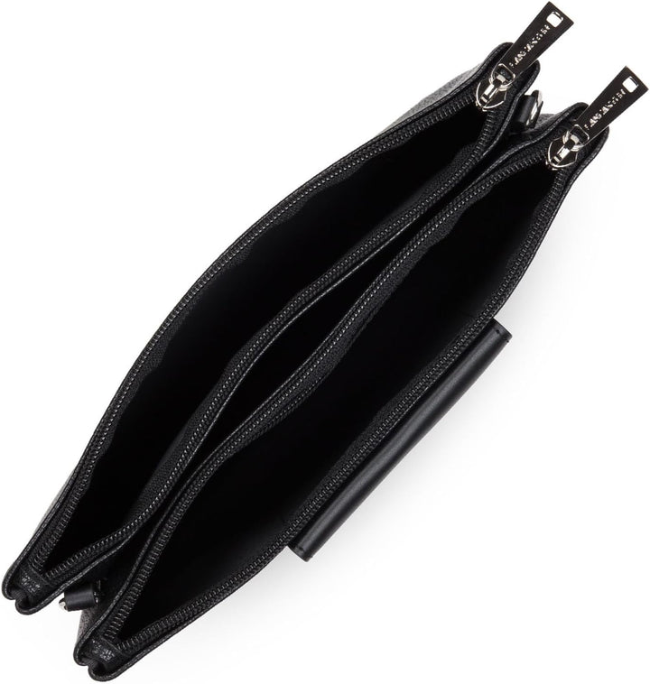 Lancaster Paris Maya Damen Umhängetasche mit Doppelreissverschluss, 26 cm Einheitsgrösse Schwarz, Ei