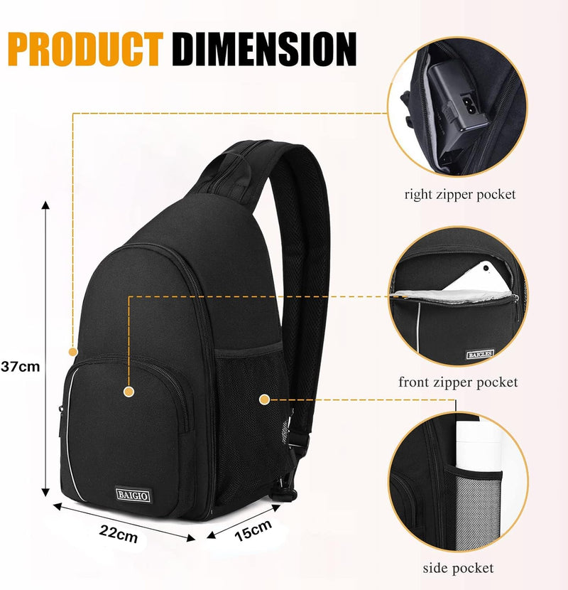 BAIGIO Multifunktional Kamerarucksack DSLR Kameratasche Fotorucksack Brusttasche Wasserabweisend Kam