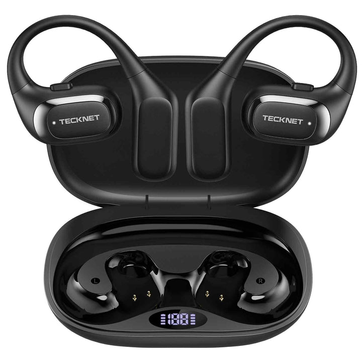 TECKNET Open Ear Kopfhörer Bluetooth mit Bluetooth 6.0 mit Bass Boost, IPX5 Wasserdicht, Bluetooth K