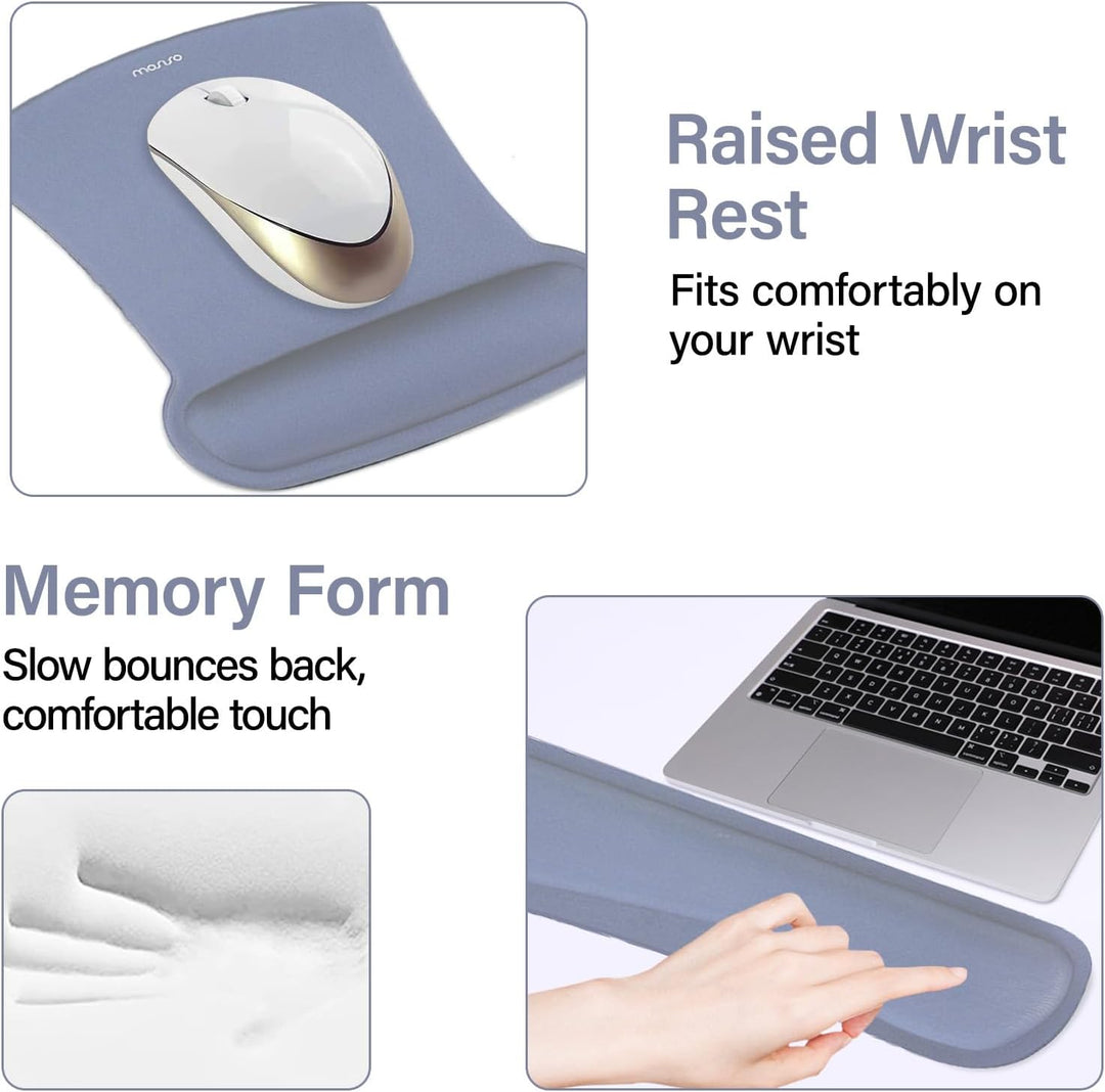 MOSISO Schreibunterlage Matte Tastatur Mauspad Set, 4-in-1 Ergonomisches Mousepad&Tastatur Handgelen