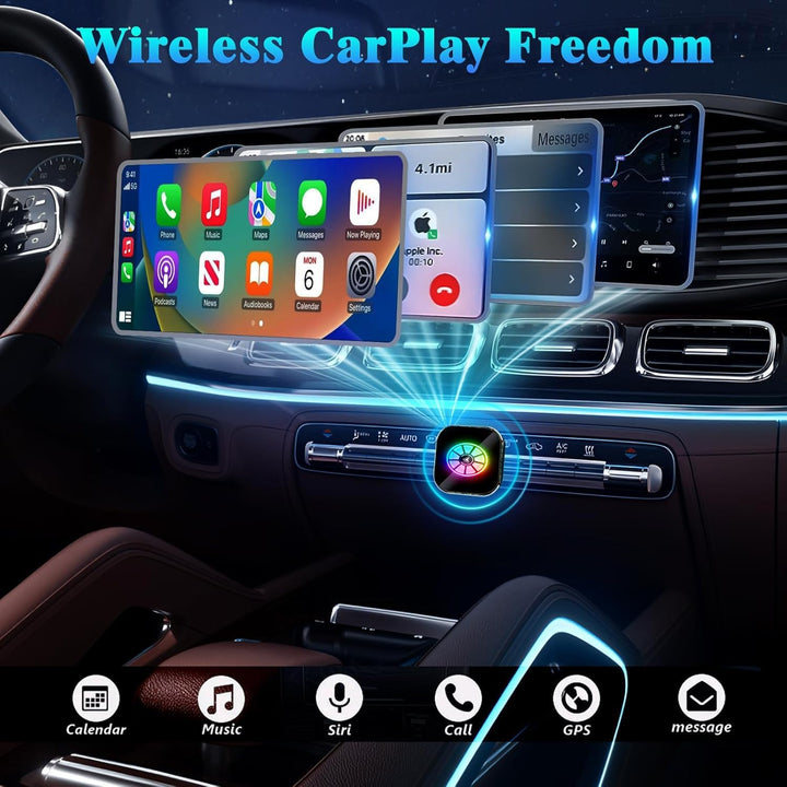 Wireless CarPlay &amp; Android Auto Adapter, Kabelloser CarPlay &amp; Android Auto Dongle, Plug &amp; Play USB A