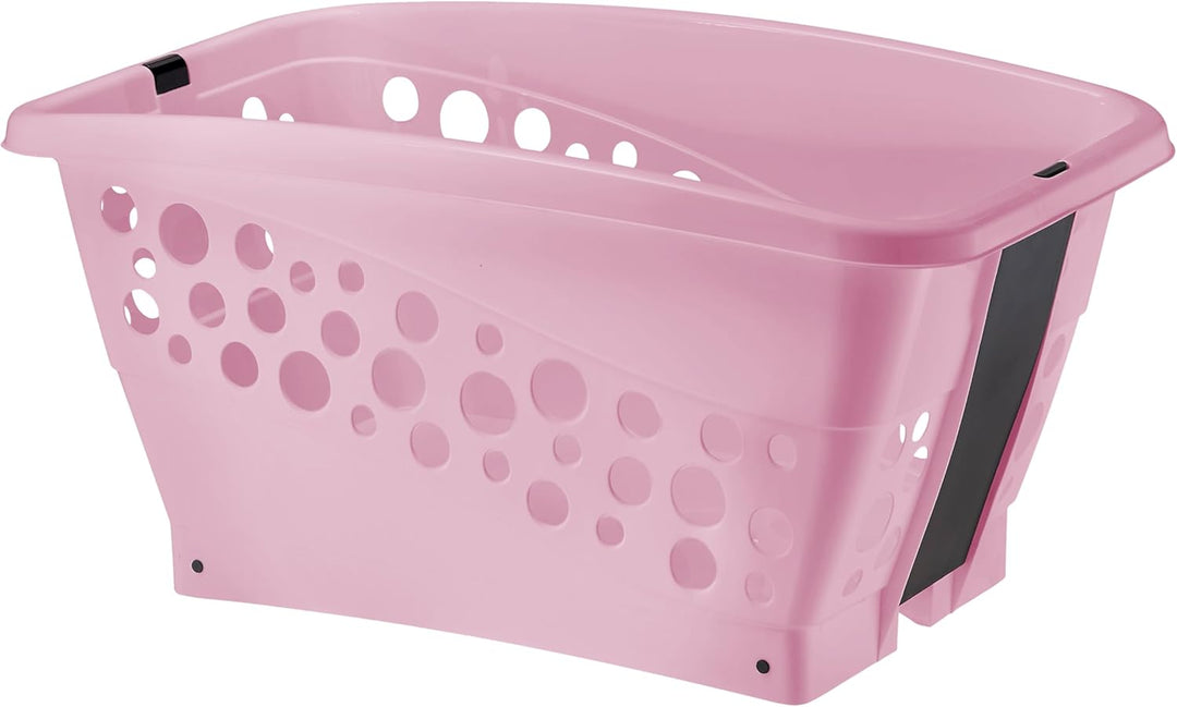 Gardissimo 50 Liter XL Wäschekorb mit Beinen, Rosa, 69 x 40 cm | Klappbare Füsse, Made in Germany, S
