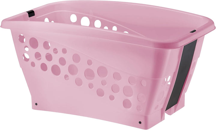 Gardissimo 50 Liter XL Wäschekorb mit Beinen, Rosa, 69 x 40 cm | Klappbare Füsse, Made in Germany, S