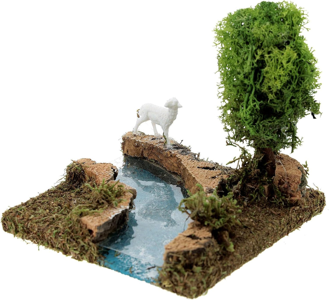 Holyart Flussbiegung mit Baum und Schaf: Krippenszene