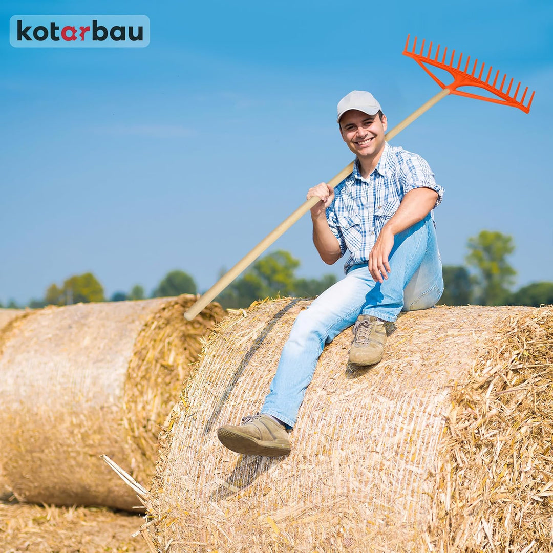 KOTARBAU® Heurechen - 64 cm - ohne Stiel - Laubrechen Kunststoff - für Gras- & Heckenschnitt - 18 Zi