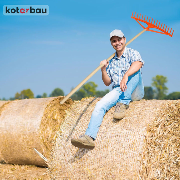 KOTARBAU® Heurechen - 64 cm - ohne Stiel - Laubrechen Kunststoff - für Gras- & Heckenschnitt - 18 Zi