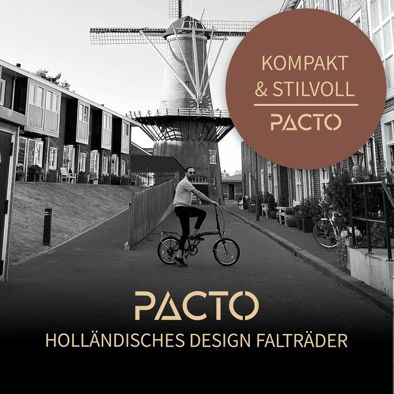 PACTO Ten Klapprad 20 Zoll mit Schnelles Faltsystem (10 Sek), Stahlrahmen, Leichtgewicht (16KG), Shi