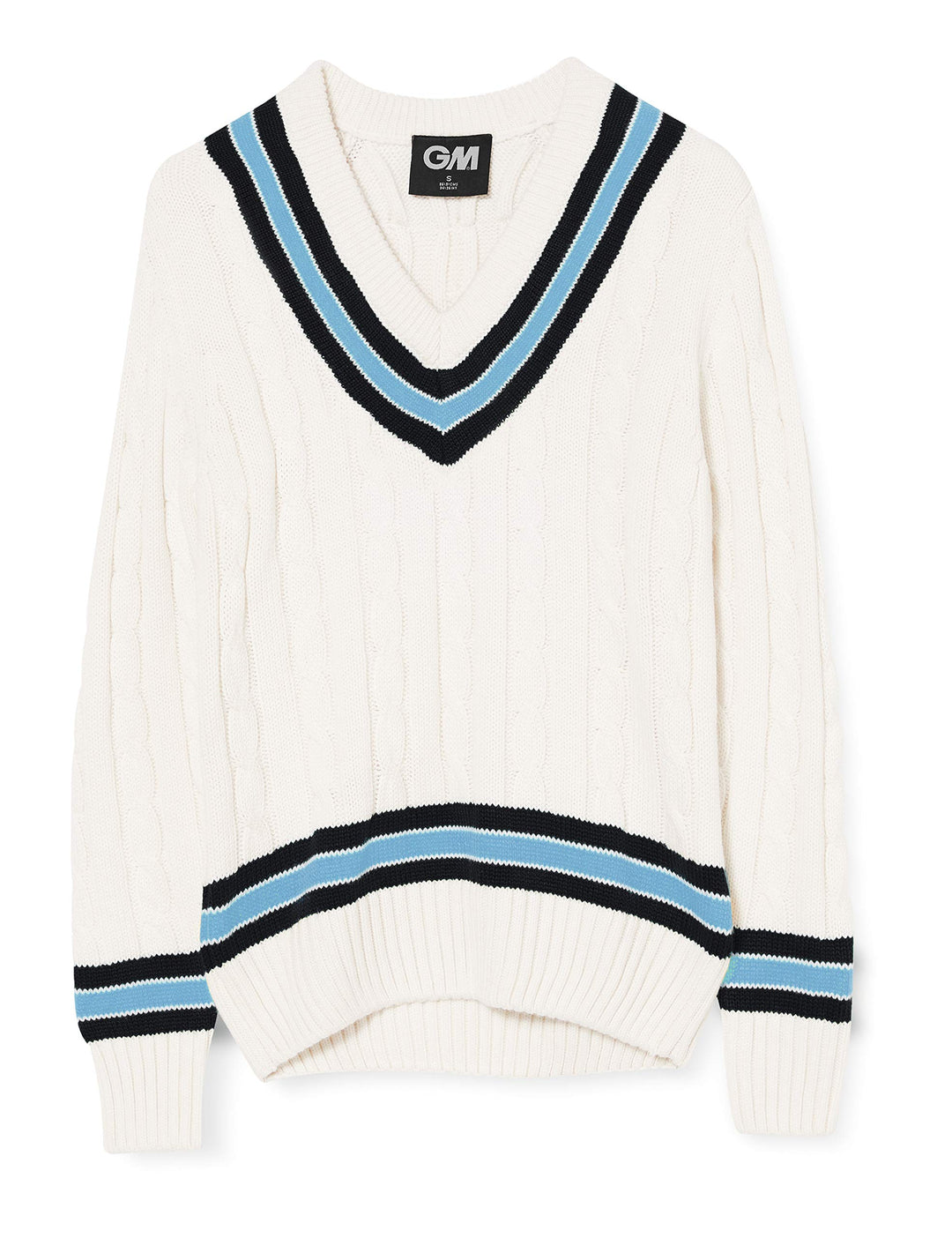 GUNN & MOORE Pullover mit Zierstreifen, langarm S Navy/Sky, S Navy/Sky