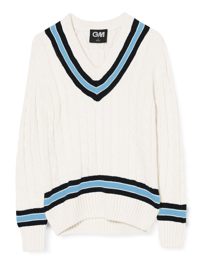 GUNN & MOORE Pullover mit Zierstreifen, langarm S Navy/Sky, S Navy/Sky