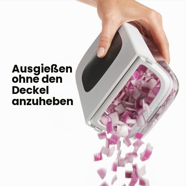 OXO Good Grips Gemüseschneider/Zwiebelhacker mit Klingen aus Edelstahl (Weiss und Transparent) Pour