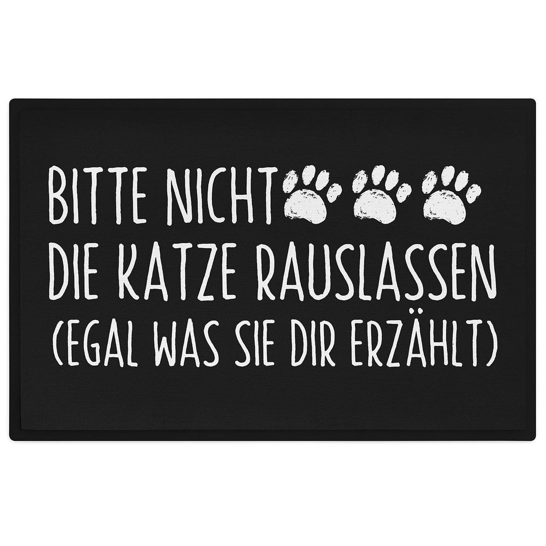 Trendation - Lustige Katzen Fussmatte Bitte Nicht Die Katze Rauslassen Spruch Katzenbesitzer Fussmat