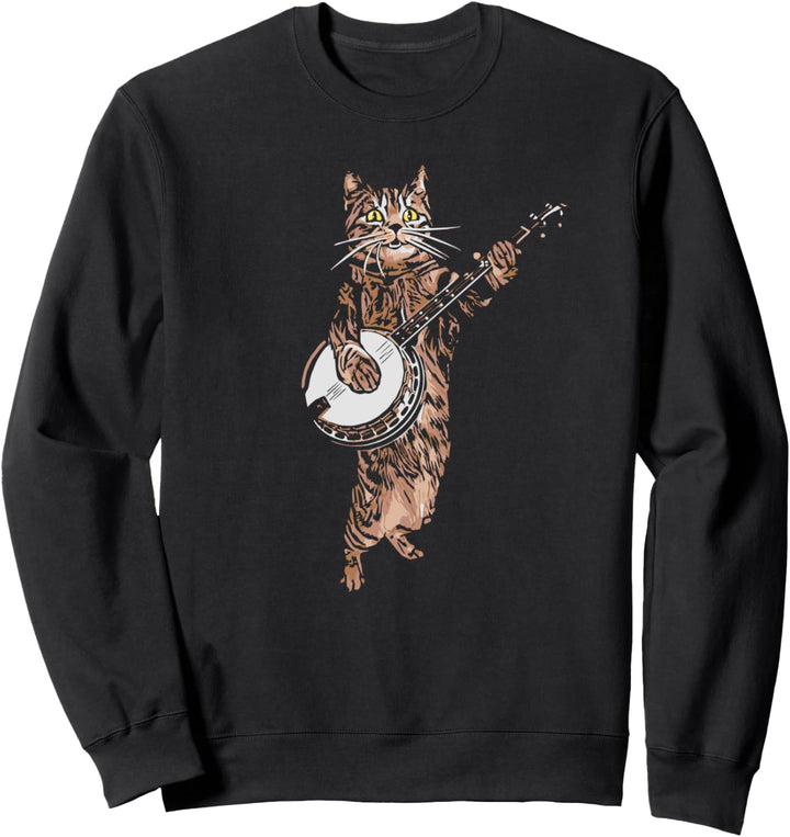 Banjo Cat! Lustige Bluegrass Country Volksmusik Vintage Sweatshirt