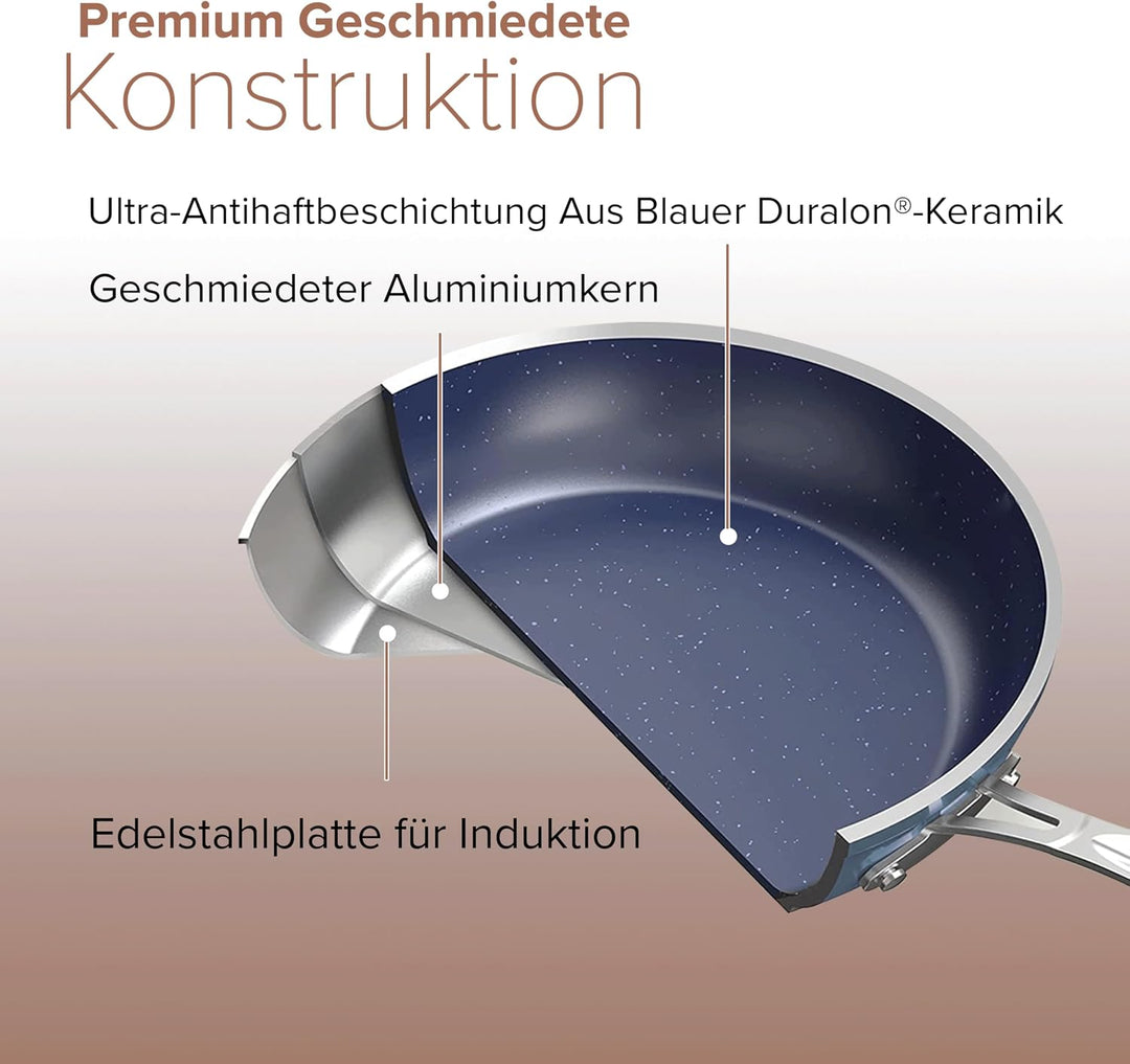 Nuwave 2,8L Gesundes Duralon Blue Keramik Antihaft-Kochtopf in Rustikalem Kupfer, PFAS-frei, Spülmas