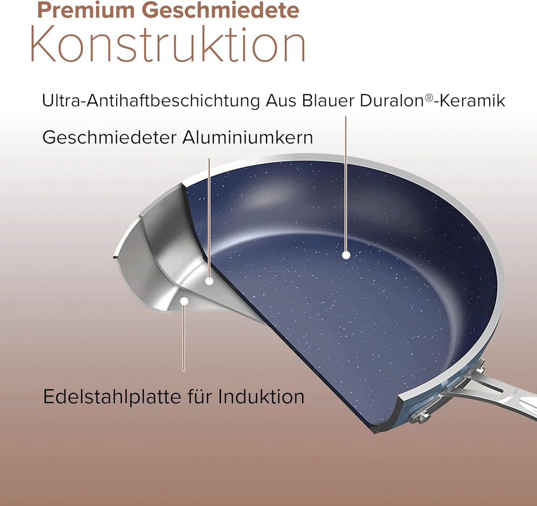 Nuwave 2,8L Gesundes Duralon Blue Keramik Antihaft-Kochtopf in Rustikalem Kupfer, PFAS-frei, Spülmas