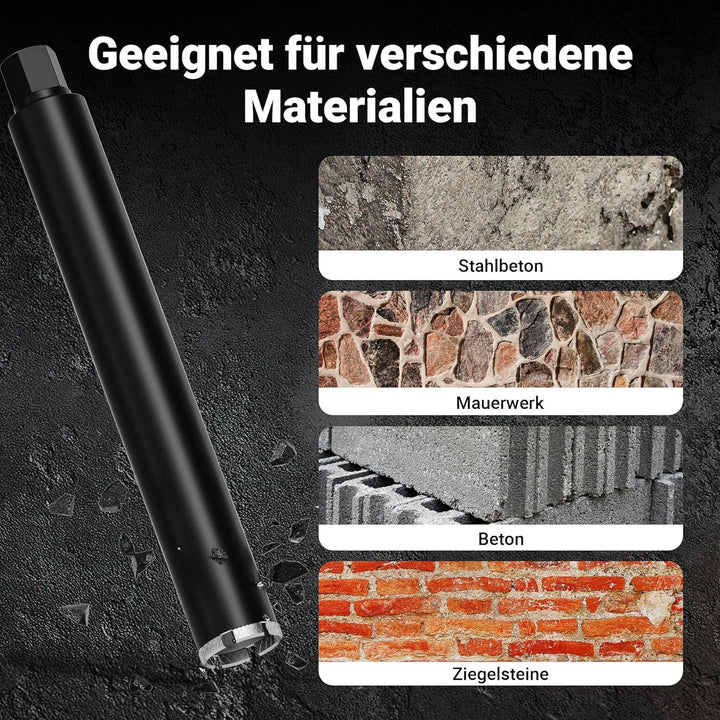 Wiltec Diamantbohrkrone Typ 2 (Mesh) Ø 67 mm, Bohrkrone 450 mm, 1¼ UNC Nassbohrkrone, Diamantbohrer