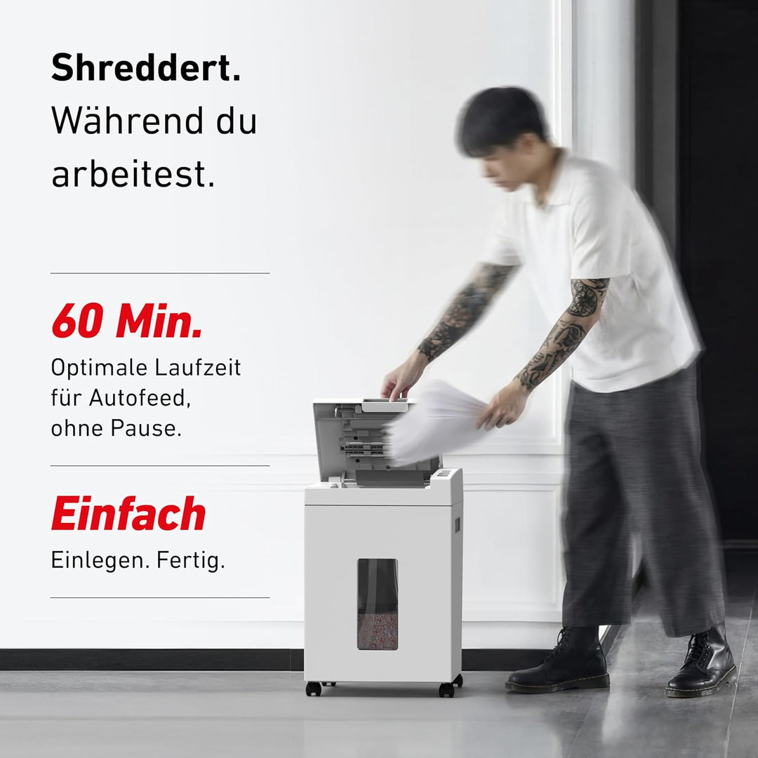Autofeed Aktenvernichter IDEAL Shredcat 8291, 150 Blatt Papierstapel mit automatischem Einzug schred