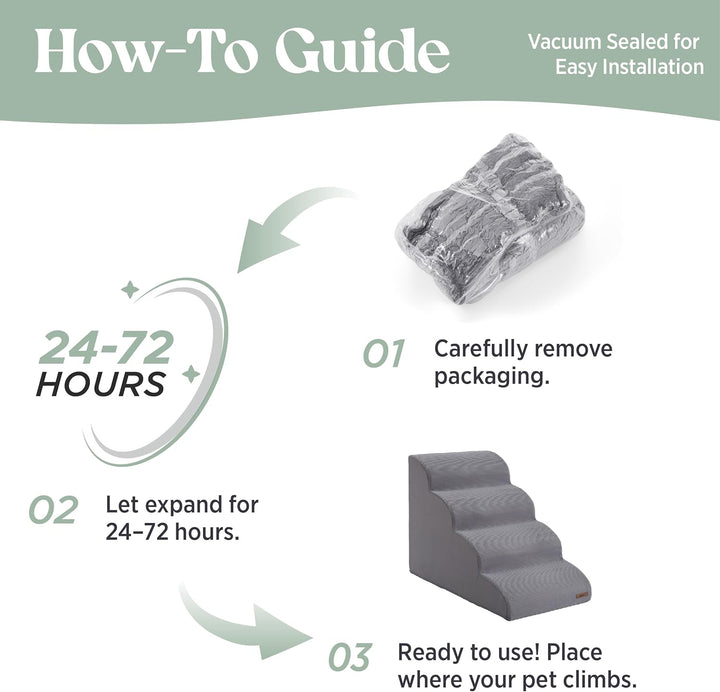 Lesure Hundetreppe Katzentreppe für Hunde und Katzen - 2 Stufen Haustiertreppe aus 33D hochdichter S