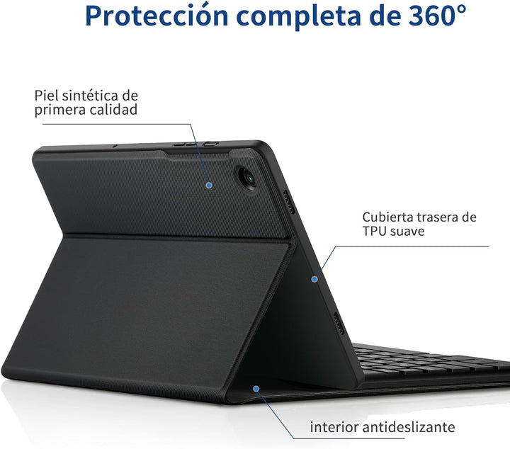 EasyAcc Tastatur Hülle Kompatibel mit Samsung Galaxy Tab А9+ 2023 SM-X210/X215/X216 11 Zoll mit Schu
