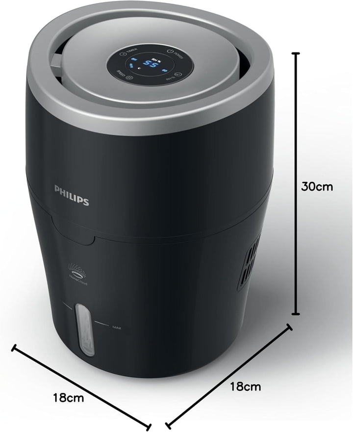 Philips HU4813/10 Luftbefeuchter (bis zu 44m², hygienische NanoCloud-Technologie, leiser Nachtmodus,