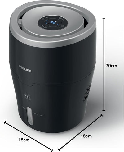 Philips HU4813/10 Luftbefeuchter (bis zu 44m², hygienische NanoCloud-Technologie, leiser Nachtmodus,