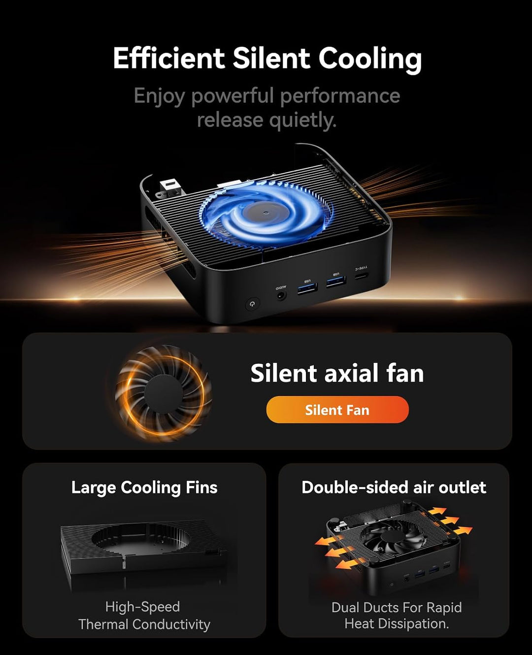 ACEMAGICIAN AM06 Pro Mini PC, AMD Ryzen 7 5800U (8C/16T, bis zu 4.4Ghz),32GB DDR4 512GB M.2 SSD Mini