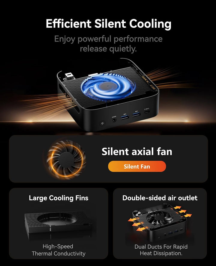 ACEMAGICIAN AM06 Pro Mini PC, AMD Ryzen 7 5800U (8C/16T, bis zu 4.4Ghz),32GB DDR4 512GB M.2 SSD Mini