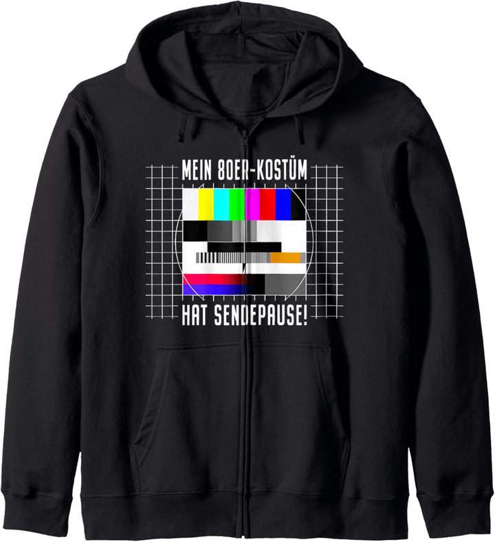 80er Jahre Kostüm Hat Sendepause Testbild 80s Mottoparty Kapuzenjacke